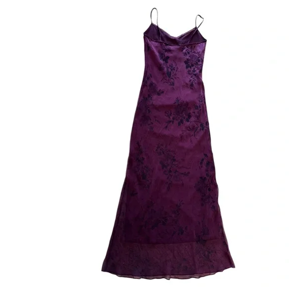 Charlotte Russe Floral Maxi Dress Burgundy Size 3 - Picture 4 of 16